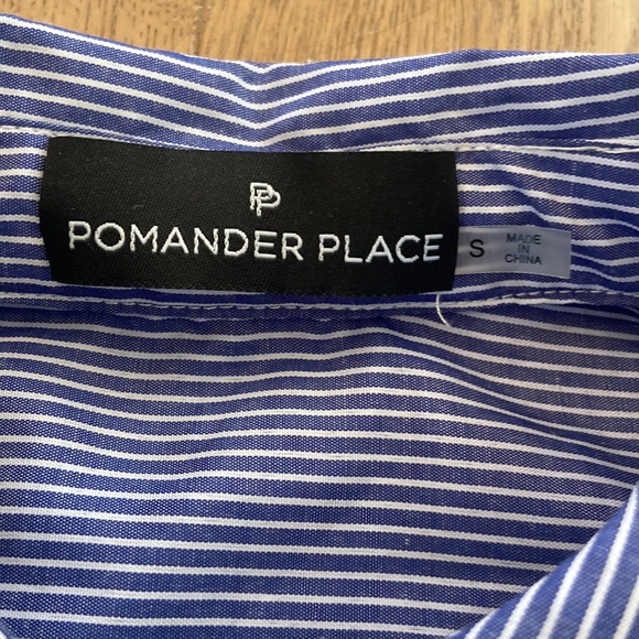 Pomander Place Indigo Stripe Button Down - Picture 9 of 11